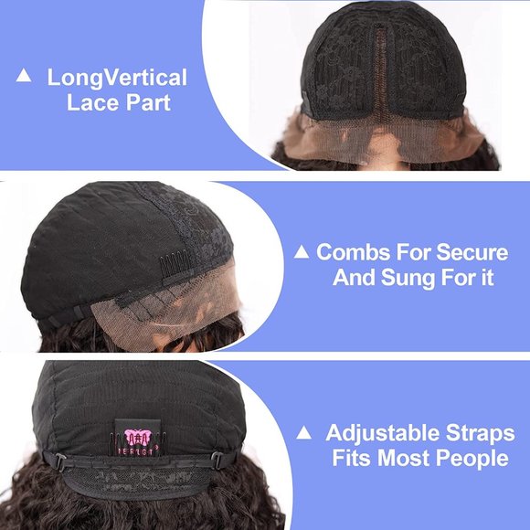 22 Inch T Part Natural Black Deep Curly Lace Front Wig - Picture 7 of 7